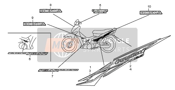 Honda ANF125 2009 Bande & Marque pour un 2009 Honda ANF125